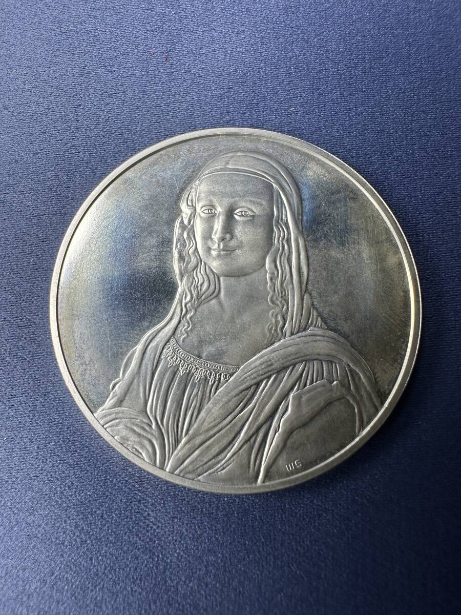 純銀】モナリザ来日記念 表モナリザ 裏レオナルドダビンチ 銀貨 純銀