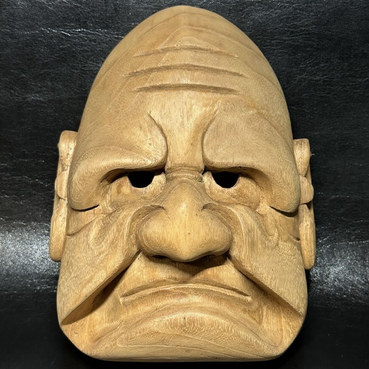 梶原一龍 浮立面 木彫 金彩 鬼面 木製漆器 共箱 検 神楽面魔除け備中