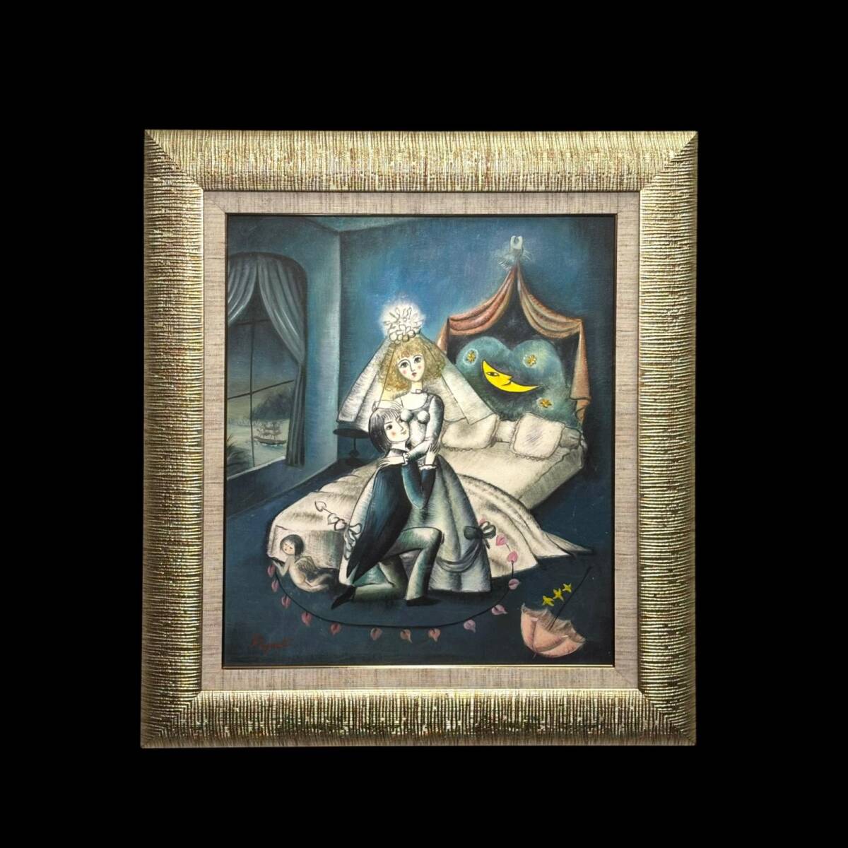 中古】栗原一郎 油彩画 花の絵 F6号 額装 直筆サインの落札情報詳細