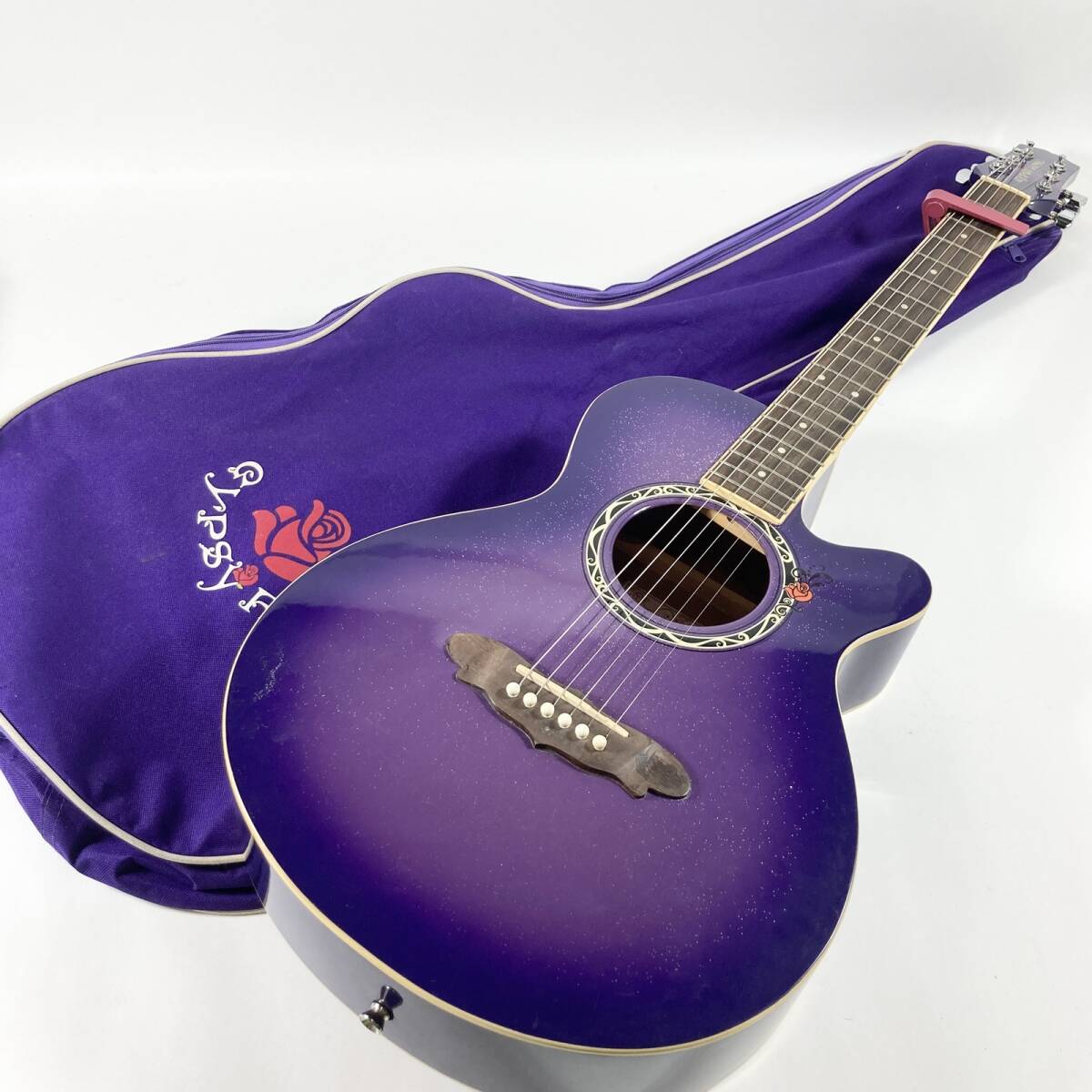 GYPSY ROSE アコースティックギター パープル ジプシーローズ　ラメ入り 即決☆GYPSY ROSE ピンク ラメギター ジプシーローズ 美品の落札情報