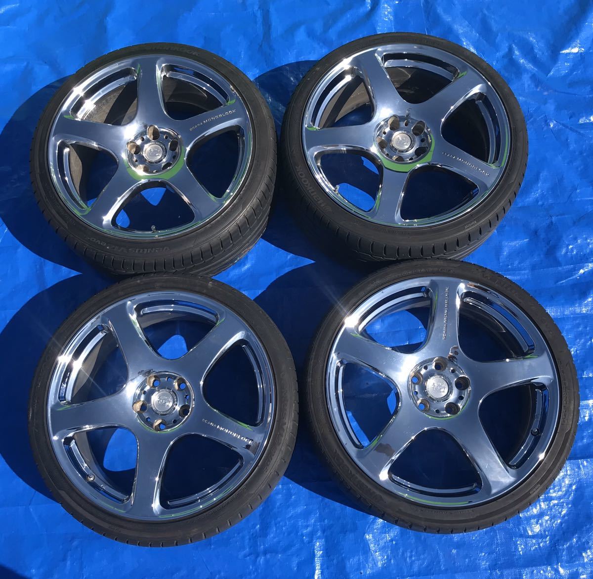 N0112 中古 JUNCTION PRODUCE SCARA MONOBLOCK メッキ ホイール 20×8.5