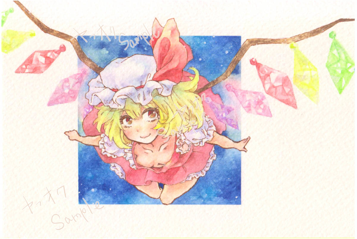 新品】手描き同人イラスト 「窓辺の彼女」 【東方project】【フラン
