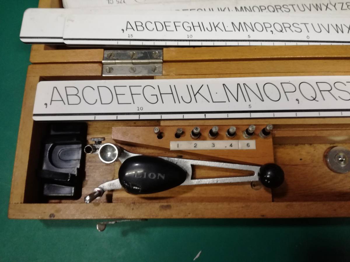 LION ライオン ガリ版用 鉄筆 レタリング セット レトロ 骨董 / 製図