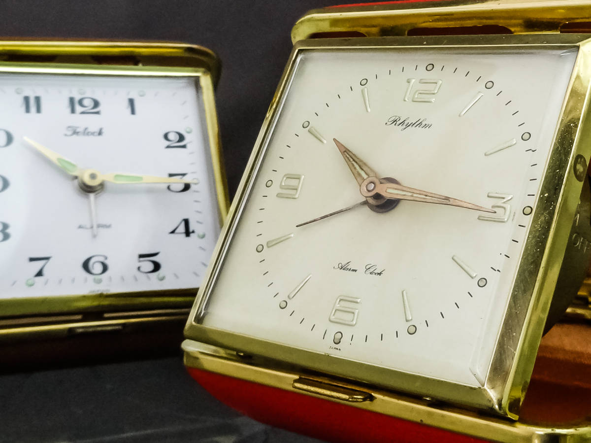 【激レア】 Rhythm リズム Telock テロック Alarm Clock アラーム クロック トラベル 時計 JAPAN 日本製