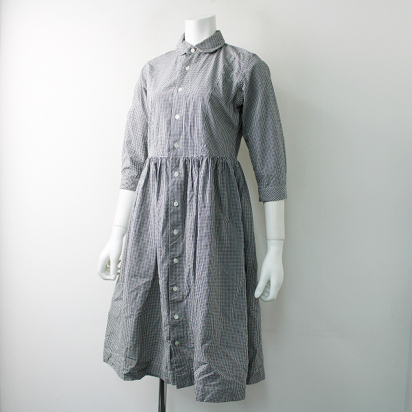 美品 Morikage Shirt Kyoto モリカゲシャツ キョウト 丸襟 ギンガムチェックシャツワンピース Ss ブラック フレア の落札情報詳細 ヤフオク落札価格情報 オークフリー スマートフォン版