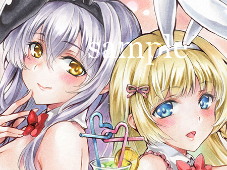 手描きイラスト☆オリジナル 金髪 女の子 バニーガール