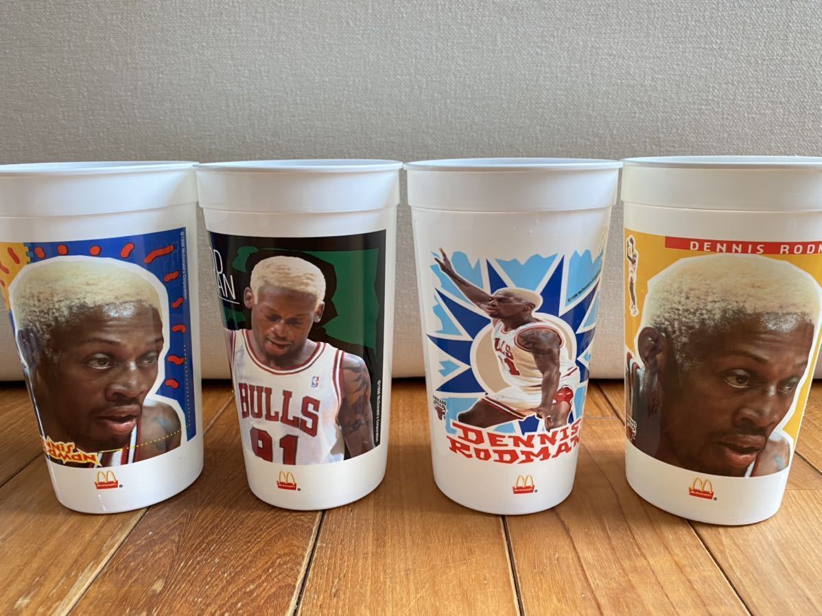 マクドナルド シカゴブルズ デニス・ロッドマン 羨ましい カップ 4個セット 