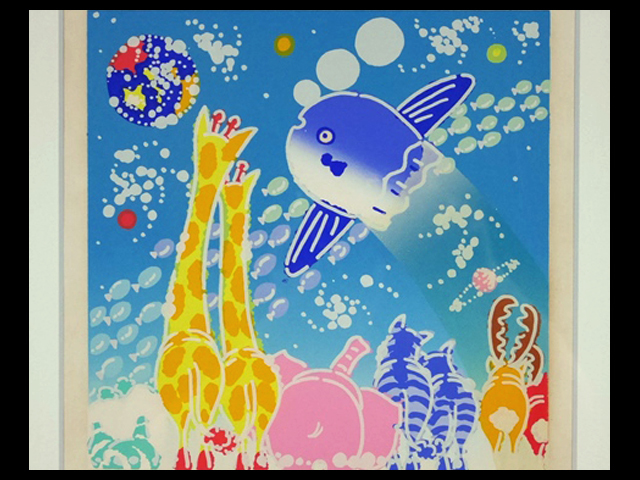 おかもとみわこ さんの シルクスクリーン（マンボウ）