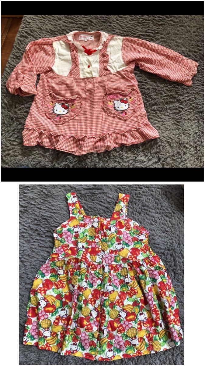 ハローキティー パジャマ 長袖ブラウス サンリオ 長袖パジャマ 長袖シャツ ワンピース キティちゃん スカート 110cm1cm 2枚 送84円 の落札情報詳細 ヤフオク落札価格情報 オークフリー スマートフォン版