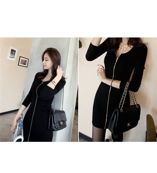 新品 466 1円スタート 長袖 フロントジッパー ワンピース 黒 Xl の落札情報詳細 ヤフオク落札価格情報 オークフリー スマートフォン版