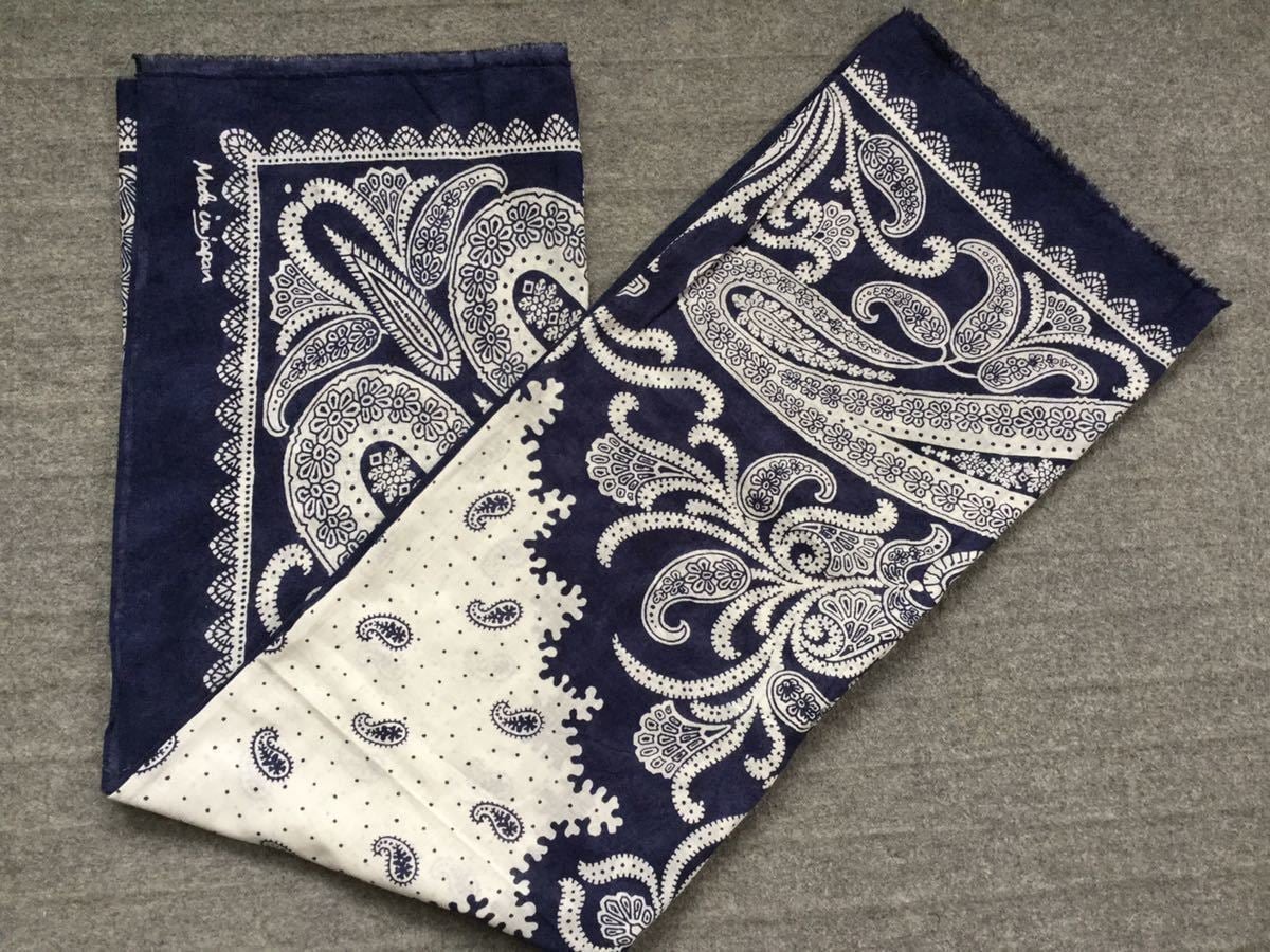 45rpm/大判風呂敷/ストール/スカーフ/インディゴ/バンダナクロス