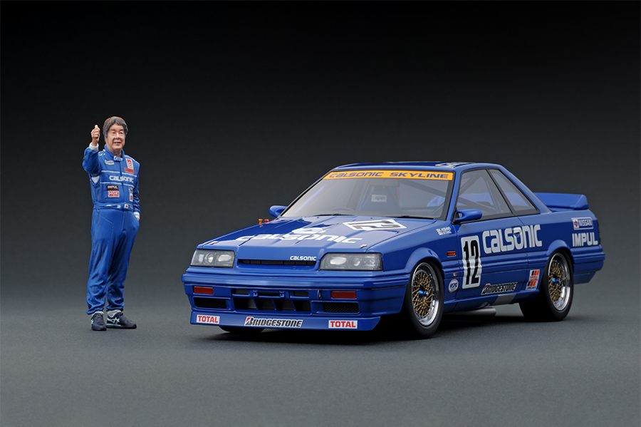 IG 1724 1/18 CALSONIC Skyline (#12) 1989 JTC With Mr. Hoshino