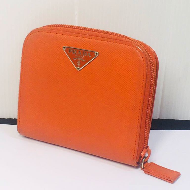 Prada 財布 オレンジ レディース 円 プラダ PRADA 二つ折り財布