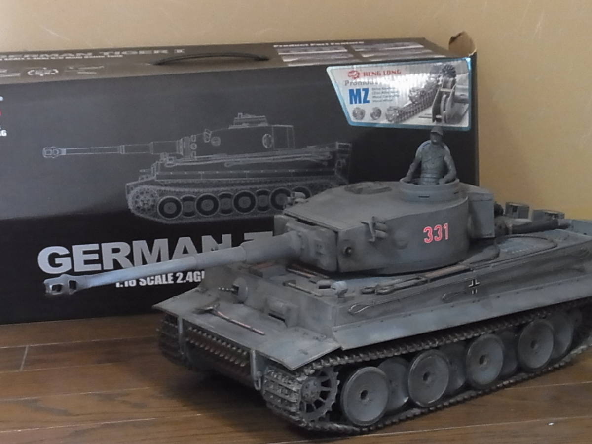1/16 ヘンロン タイガーⅠ型戦車2.4GHZ金属キャタピラのジャンクの落札