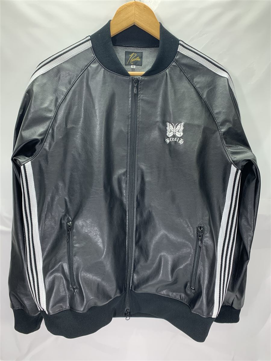 Needles◇2019SS/トラックジャケット/M/フェイクレザー/BLK/EJ980の