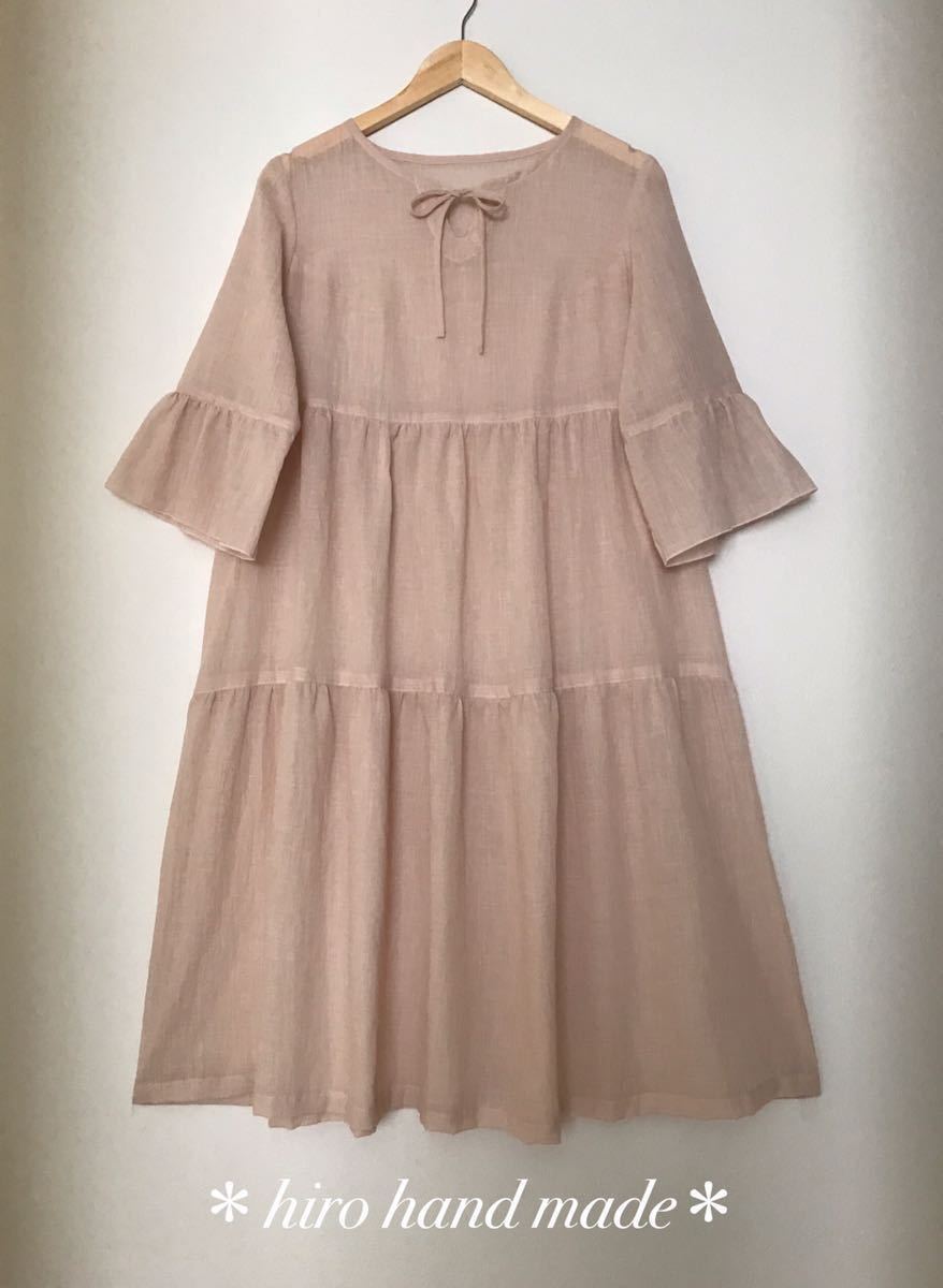 新品 ハンドメイド ティアード さくら色 やわらかい リネン100 生地 麻 重ね着に 袖先ふんわり アンティーク風 ワンピース の落札情報詳細 ヤフオク落札価格情報 オークフリー