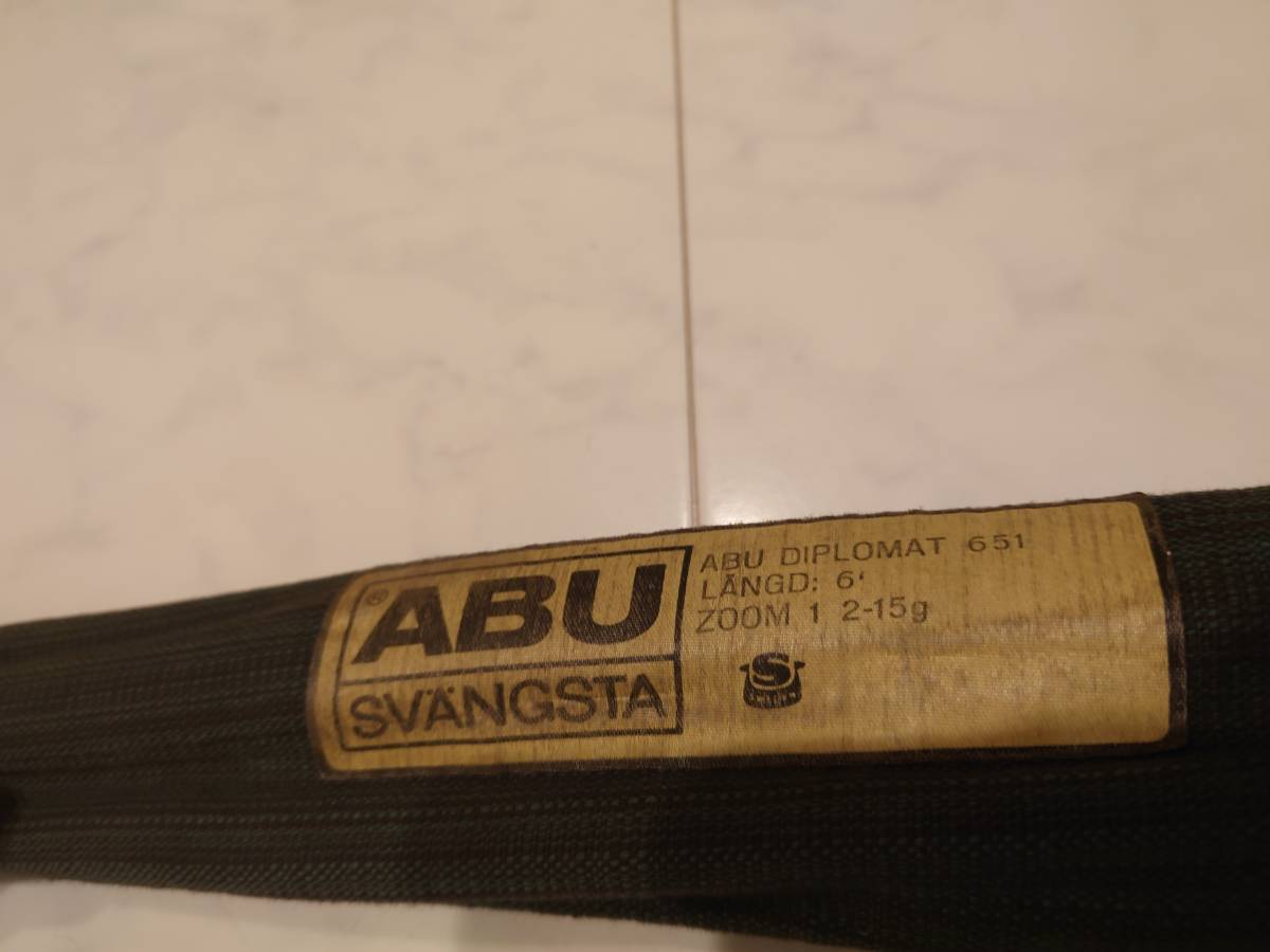 ロッド ABU diplomat 651 zoom svangsta VINTAGE LESS USED SWEDEN TWO PIECES FISHING ROD 