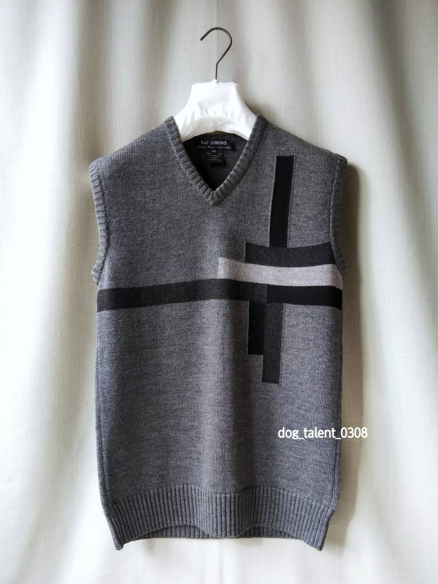 s*h様 最初期1997aw ラフシモンズ　スウェットベスト　archive RAF SIMONS archive autumn-winter 2000-2001 「CONFUSION」 wool vest