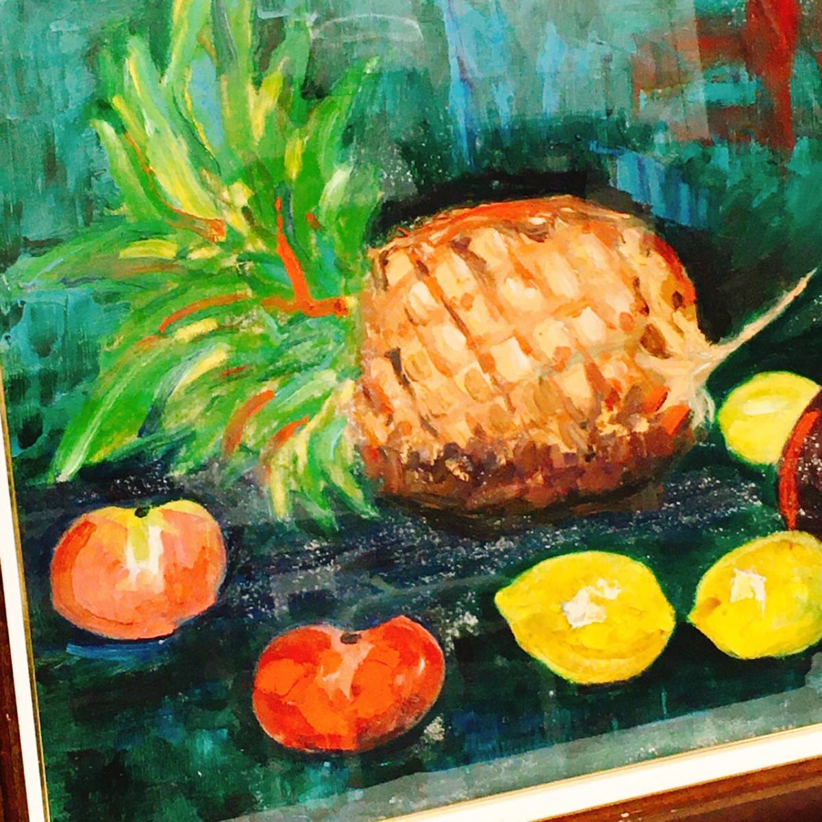 アンティーク品 絵画 油絵 トマト