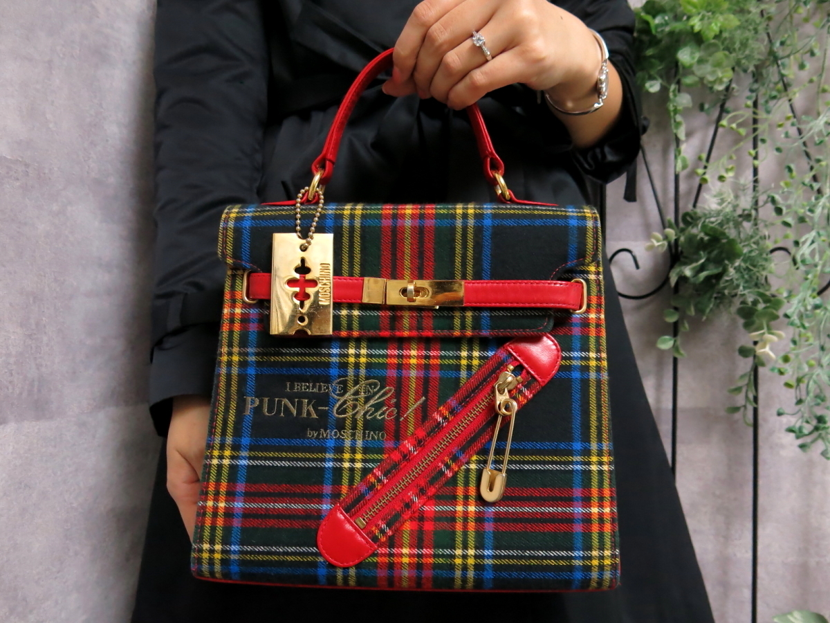 PUNK CHIC by MOSCHINO チェック柄ハンドバッグ MOSCHINO PUNK by