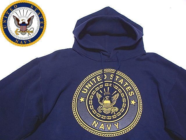 USA製 U.S.NAVY スウェット パーカー SIZE:M 色：紺 SOFF製 old