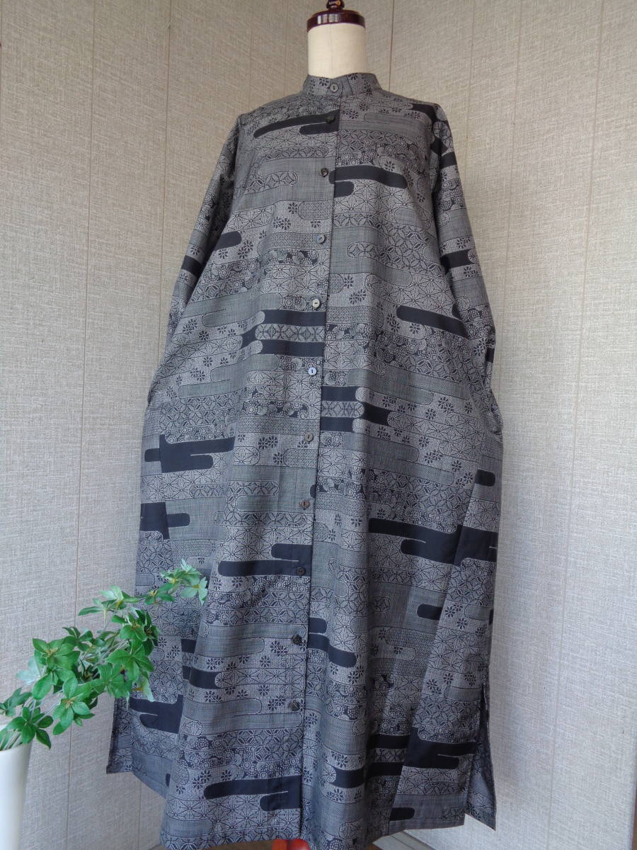 Blue Sky 古布 着物リメイク 正絹 大島紬 バックリボンのシャツワンピース ハンドメイド の落札情報詳細 ヤフオク落札価格情報 オークフリー スマートフォン版
