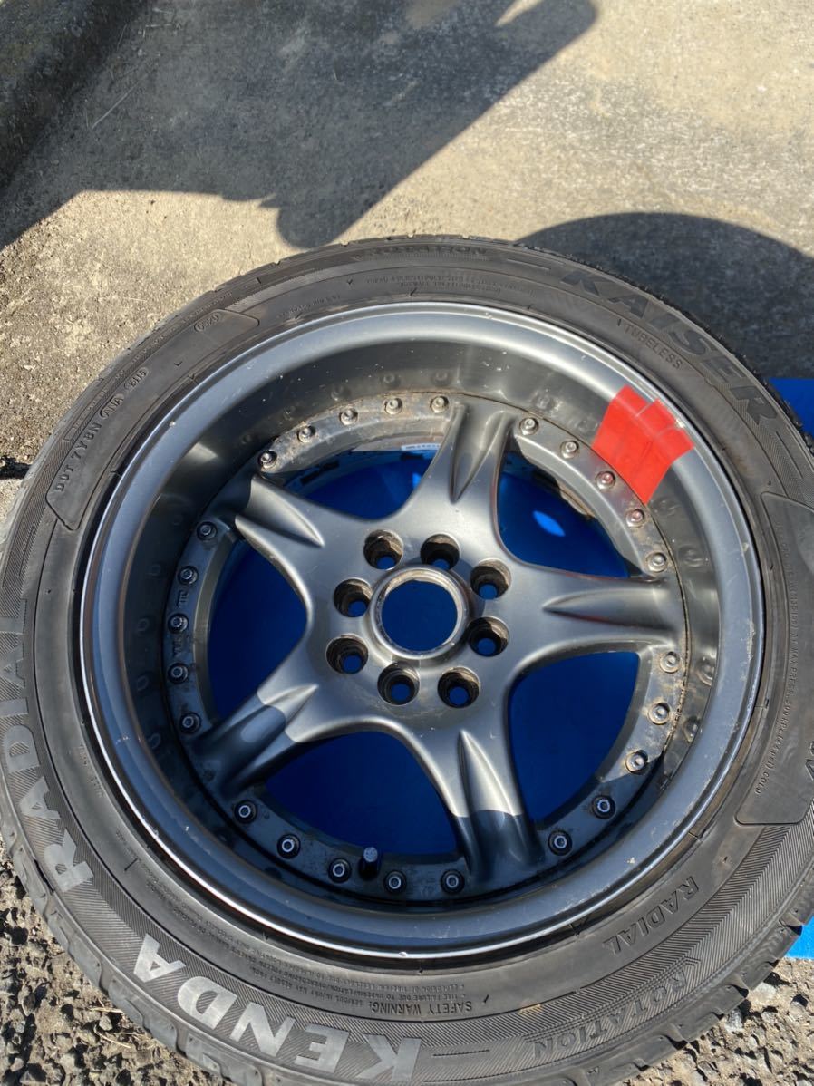 半額特売 【ガリキズ無し】CST プレセディオ デーモンキャンバー 15×7.5J -5 100/114.3 4穴マルチ 2本セット 195/55R15 おまけタイヤ付