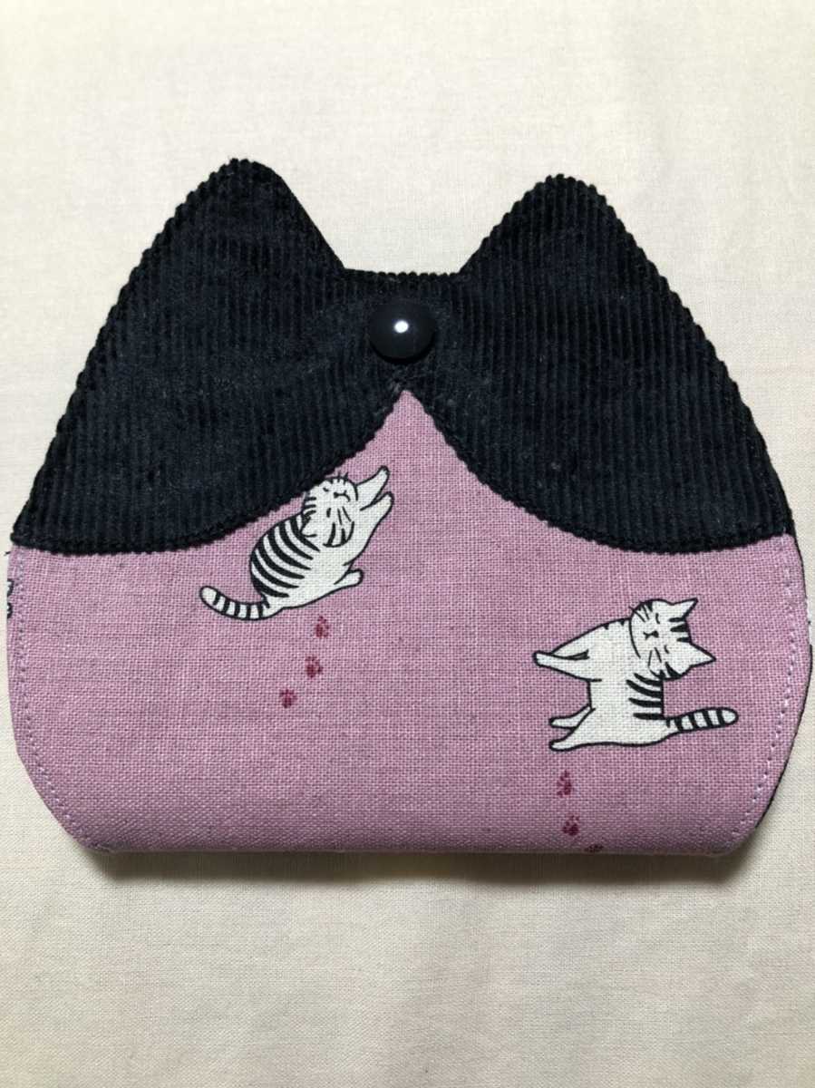 新品】u203bハンドメイド♪ ハチワレ柄猫型マスクケース ☆ハチワレで猫柄