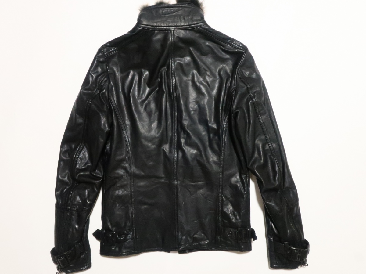 シェラック ライダースジャケット サイズ44 シングル ブラック 牛革 riri シェラック ライダースジャケット サイズ44 シングル ブラック