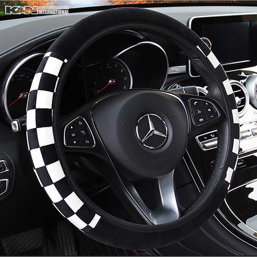 新品 白黒 訳あり チェック チェッカーフラッグ 伸縮タイプ ステアリング ハンドル カバー S Mサイズ 38cmまで 軽自動車 普通車 Bmw Mini ミニ の落札情報詳細 ヤフオク落札価格情報 オークフリー スマートフォン版