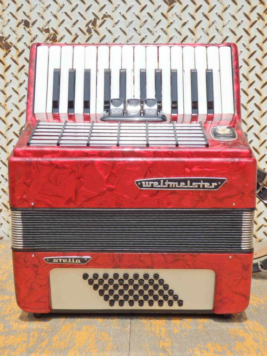 weltmeister stella アコーディオン 赤色ケース付 baile