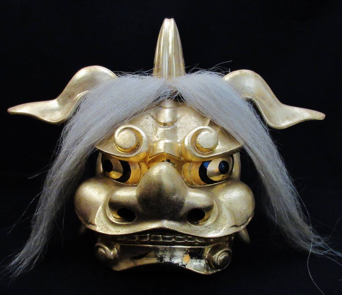 獅子頭造り名工井波彫刻師【二代 荒井寿斉彫】 床飾り金彩獅子頭