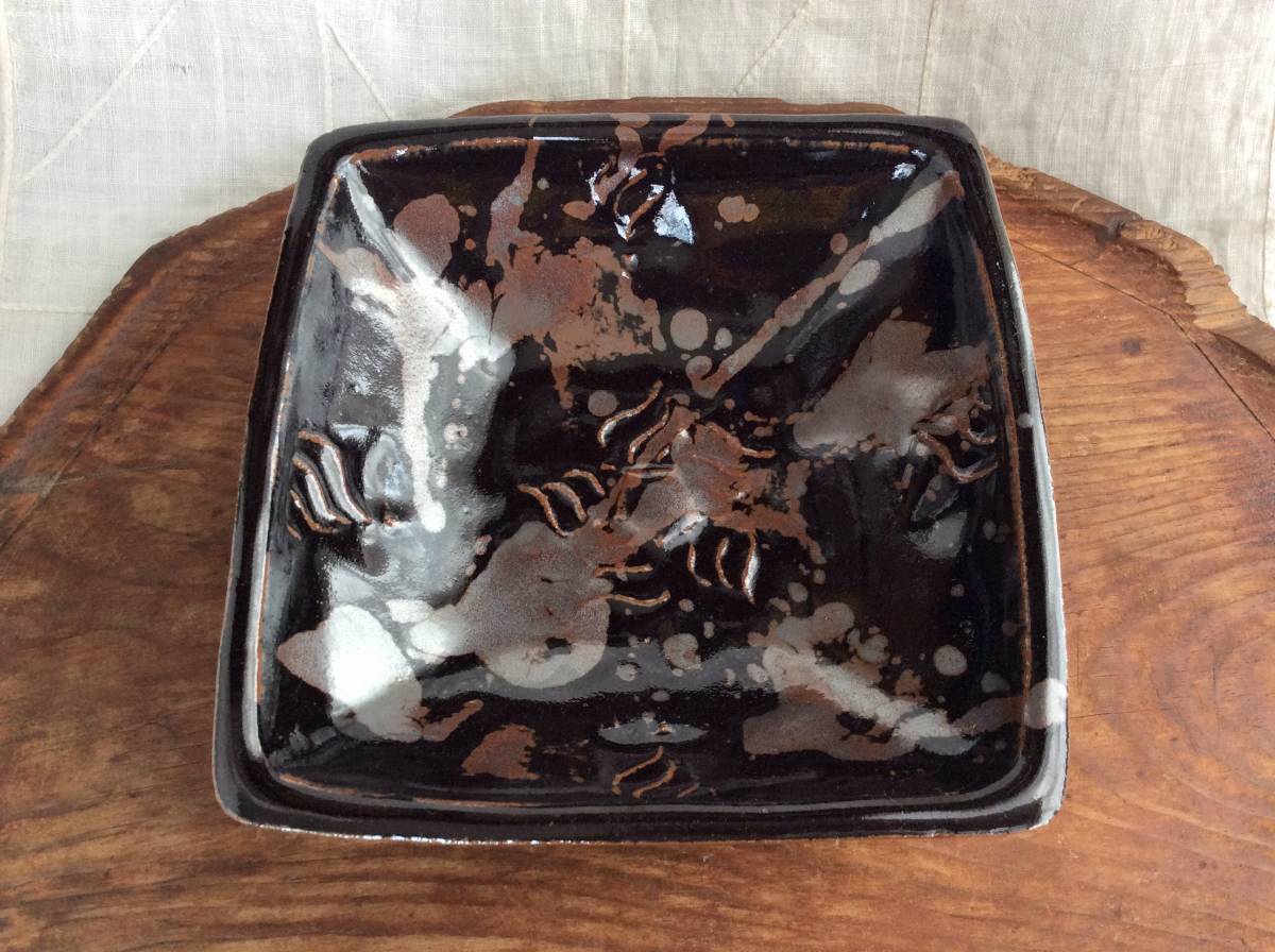 酒津堤窯 武内晴二郎 櫛描呉須角鉢 民藝 河井寛次郎 森山窯 沖塩明樹