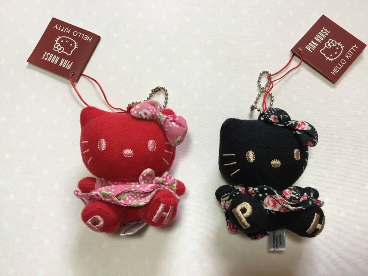 薔薇柄ぬいぐるみ ブラック＆ピンク2セット
