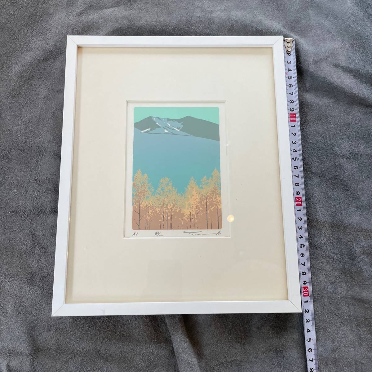 真作】版画 本間武男 シルクスクリーン 水芭蕉 逸品 S56 版画 