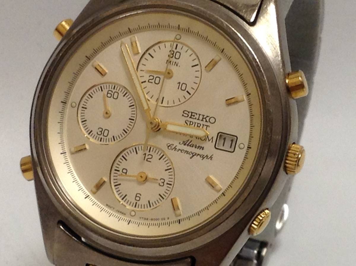 【やや傷や汚れあり （詳細）】★ SEIKO SPIRIT TITANIUM Alarm Chronograph セイコー スピリット