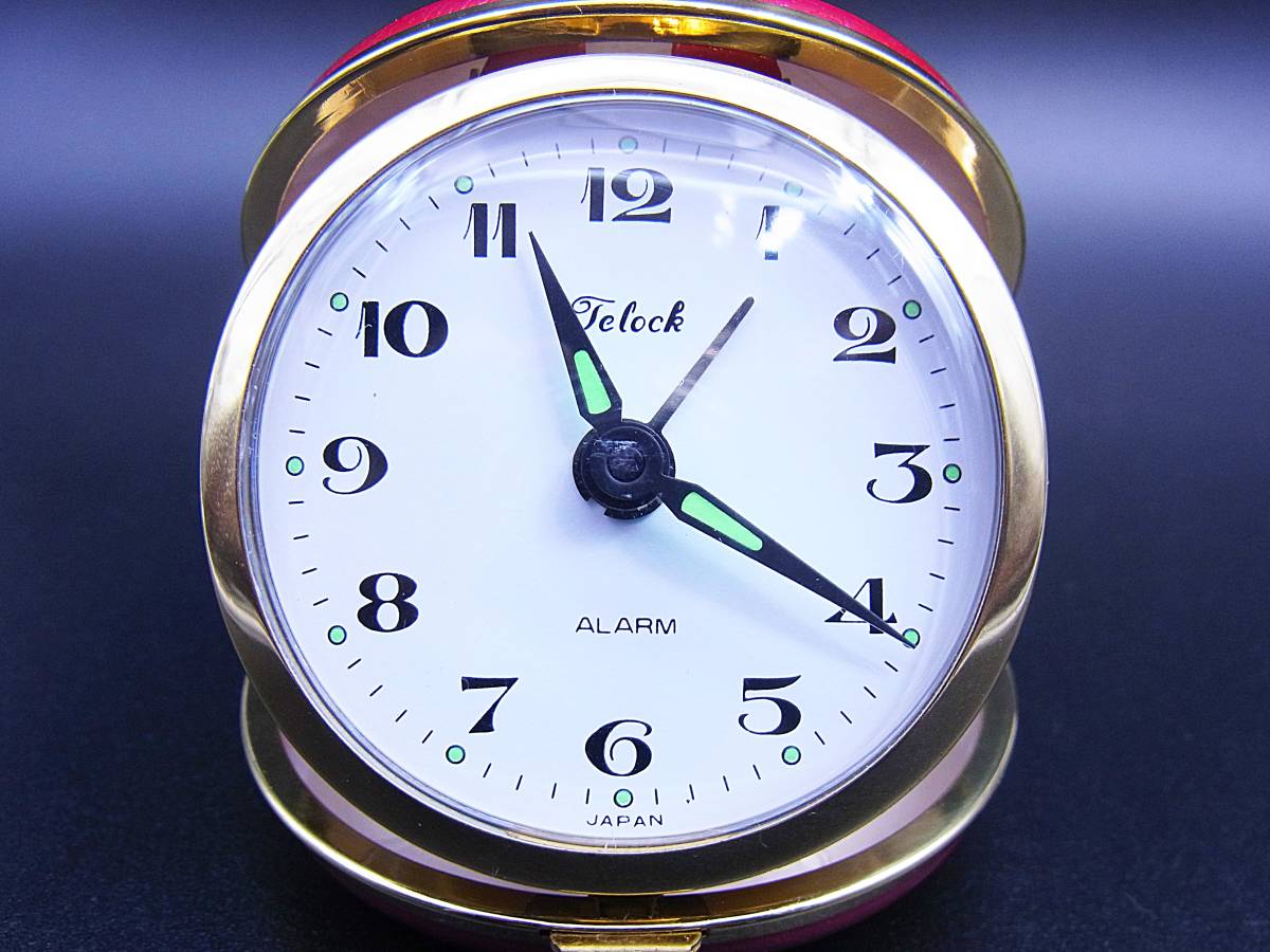 【激レア】 Rhythm リズム Telock テロック Alarm Clock アラーム クロック トラベル 時計 JAPAN 日本製