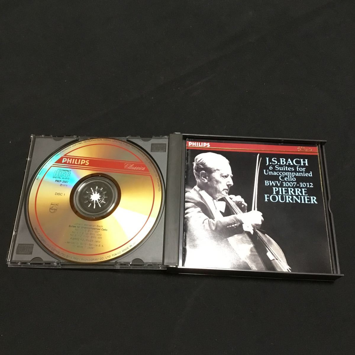 未使用に近いCD ピエール・フルニエ チェロ バッハ 無伴奏チェロ組曲