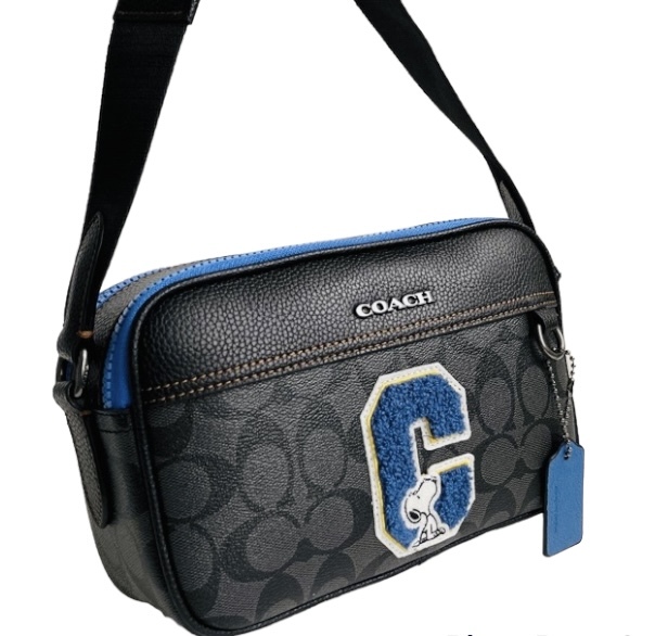 ☆新品☆ 【コーチ】 グラハム クロスボディスヌーピー ショルダーバッグ 黒 COACH コーチ グラハム クロスボディ スヌーピー ショルダー