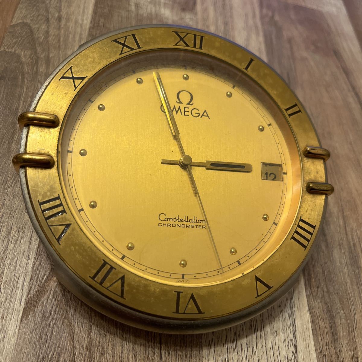 【傷や汚れあり】vintage omega desk clock OMEGA オメガ時計 オメガ デスク時計 chronometer