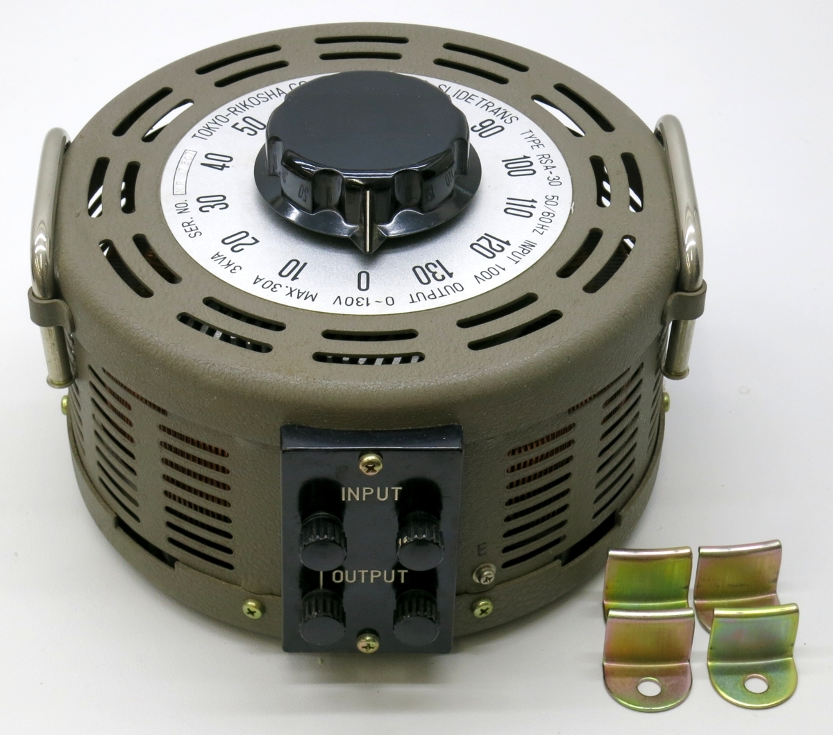 スライダック Max 10A. VOLTAC CO.,LTD 固定具付き