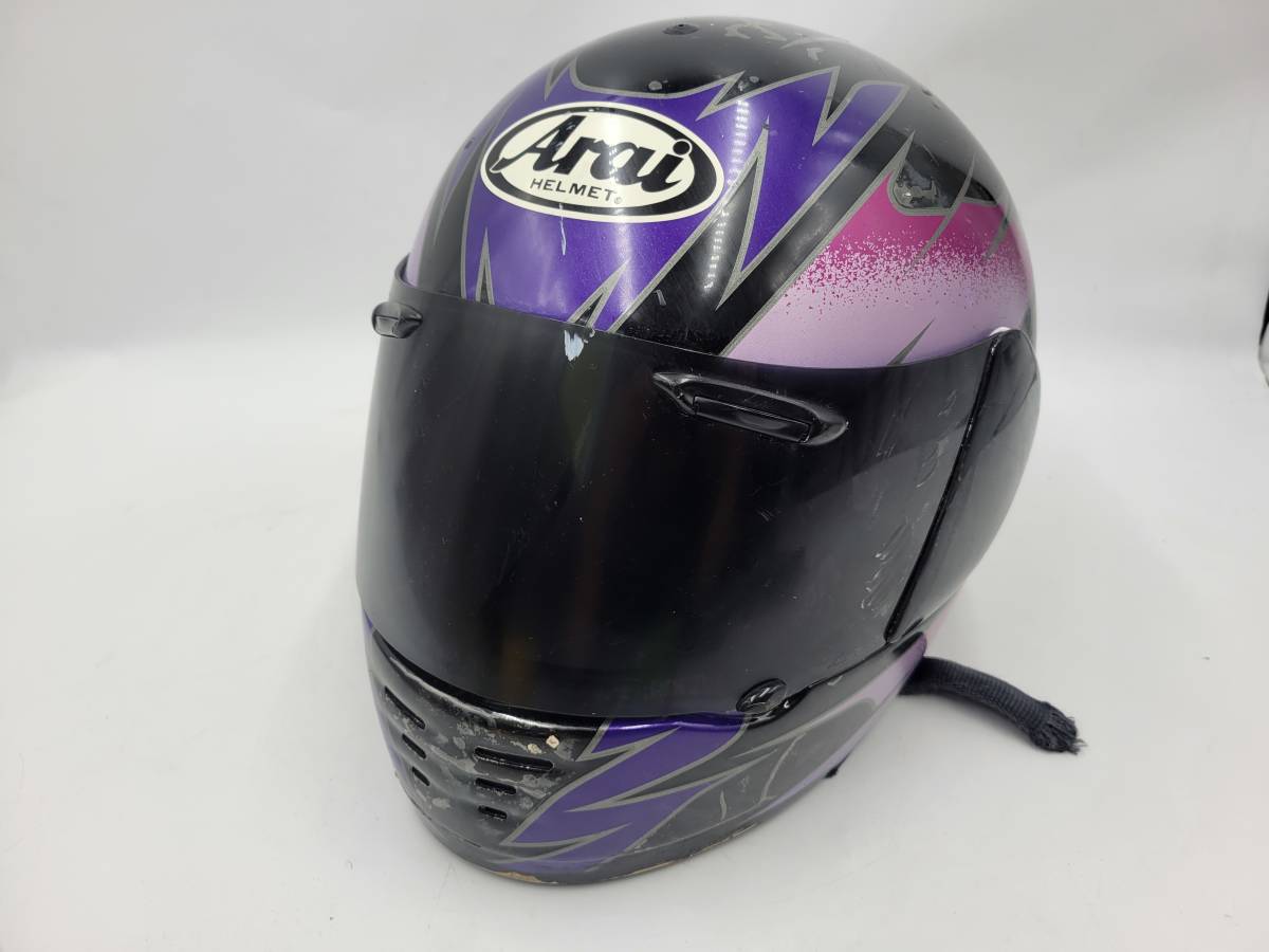 Arai フルフェイスヘルメット 紫・黒 やや傷や汚れあり】Arai/アライ Galaxy nt フルフェイス ヘルメット 61