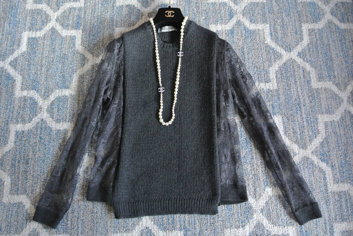 VALENTINO☆カシミヤブレンド上質ダブルフェイスノーカラーコート  