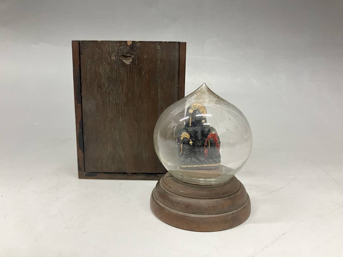 高さ18cm】水晶宝珠 裸弁天 木彫 美術 仏教 仏像 弁天 弁才天