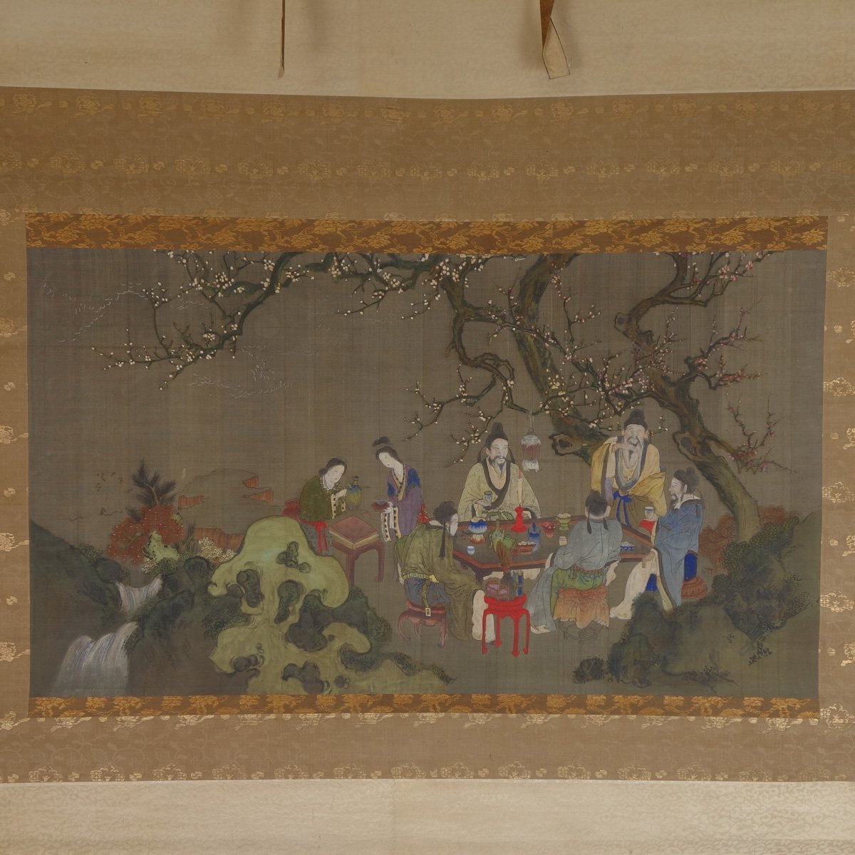岡田蘓水　弁財天　弁天様　掛け軸　合わせ箱　仏画　仏教美術　書画、骨董品、美術品 岡田蘓水 弁財天 弁天様 掛け軸 合わせ箱 仏画 仏教美術 書画