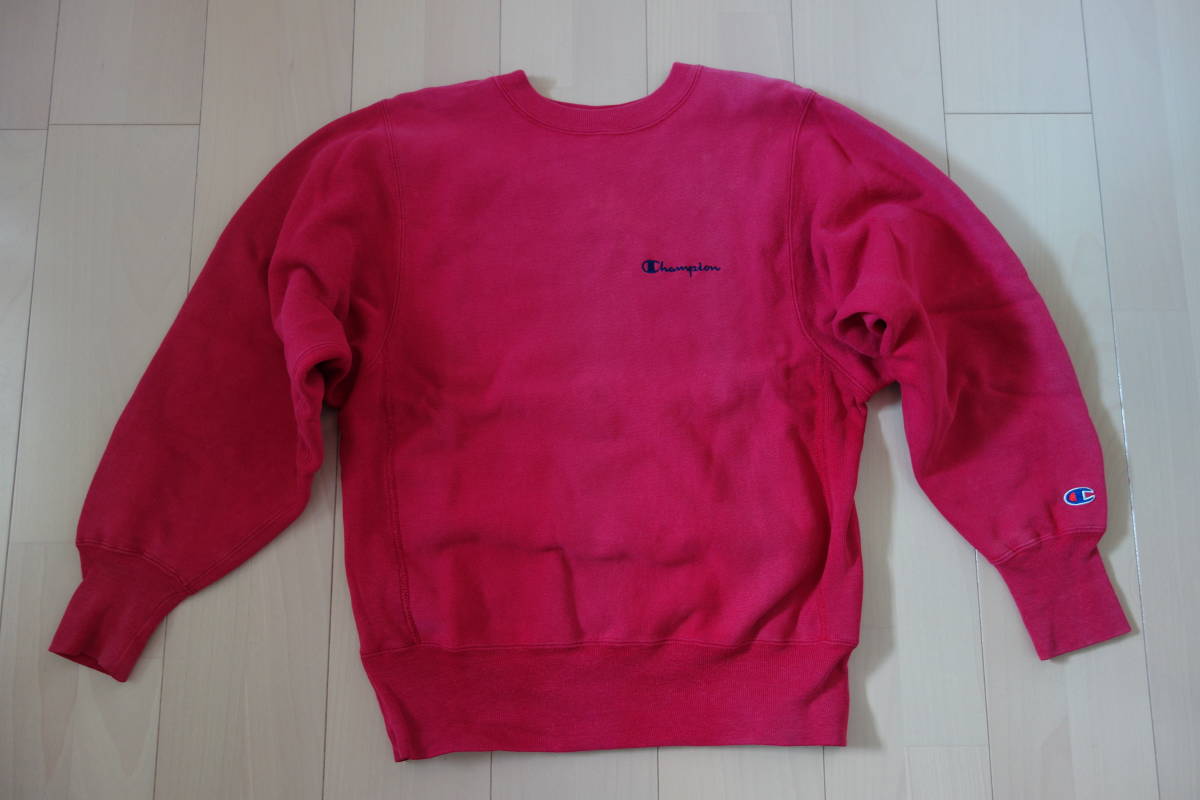 90s USA製 チャンピオン リバースウィーブ カレッジ 刺繍 スウェット メンズ XL オールド トレーナー 裏起毛 ワンポイント 大きいサイズ 紺