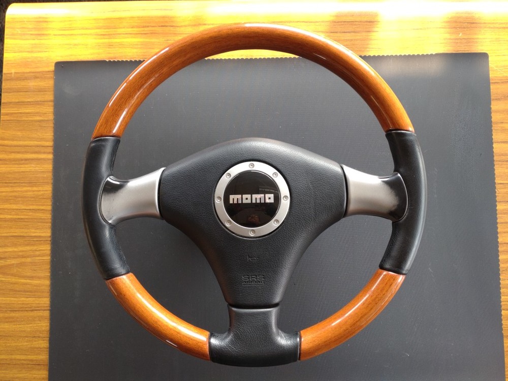 ダイハツ ミラジーノ L710S L700S ステアリング MOMO ウッド調 ホーン
