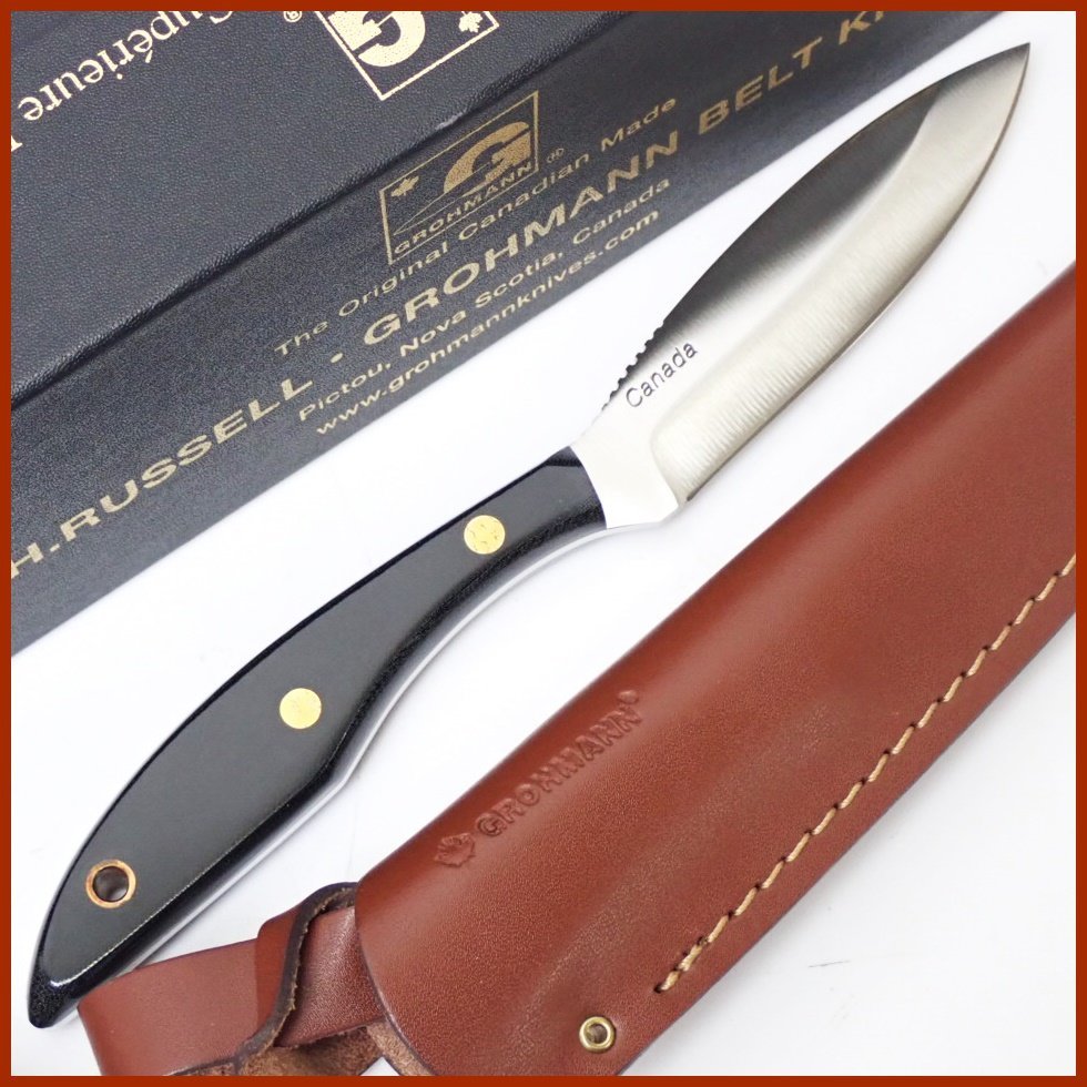 【未使用】★1円 未使用 Grohmann/グローマン 1 オリジナルデザイン カナダナイフ/マイカルタ/ステンレス/付属品あり/アウトドア