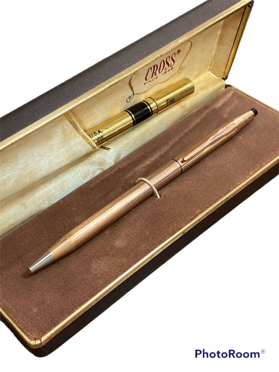 【傷や汚れあり】【C】旧ロゴ CROSS クロス ボールペン 1/20 14kt ROLLED GOLD MADE IN IRELAND 回転