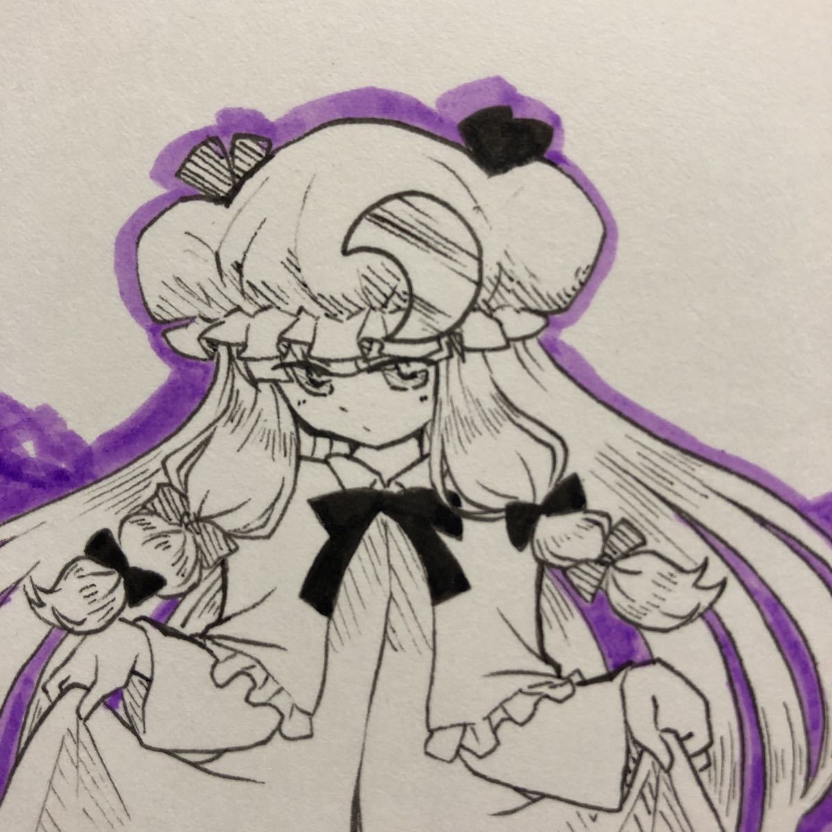 未使用】同人 手描きイラスト 東方project パチェリー・ノーレッジ